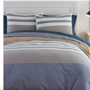 Pottery Barn Teen Harbor Stripe Duvet Cover and Shams